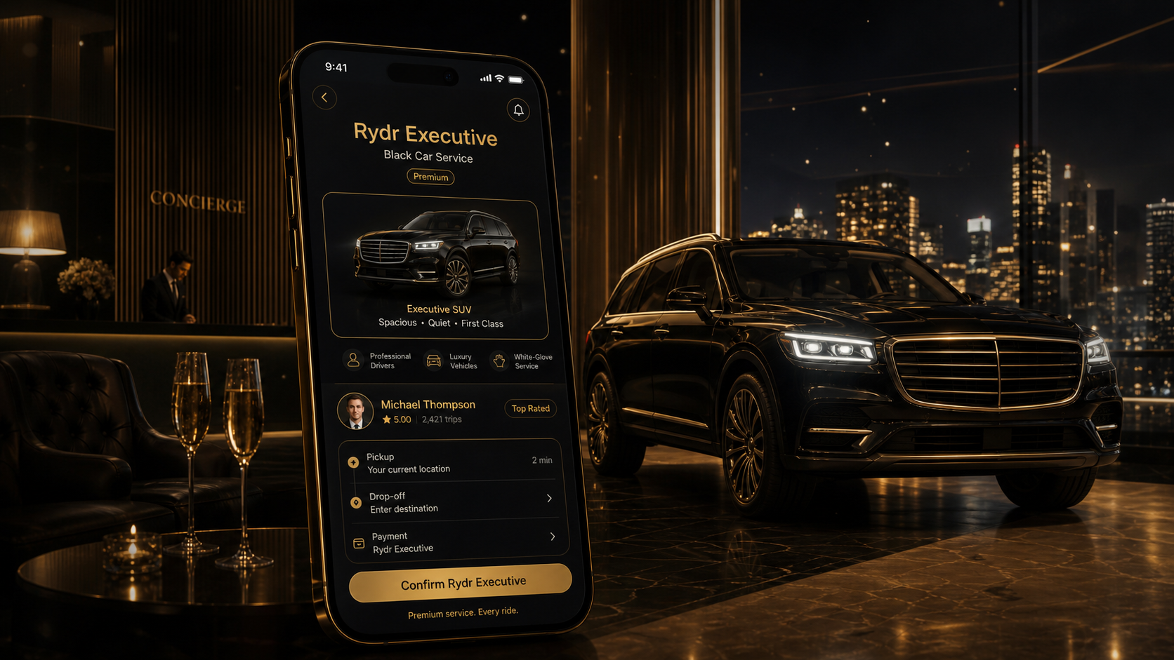 Generated Rydr Executive luxury ride type render